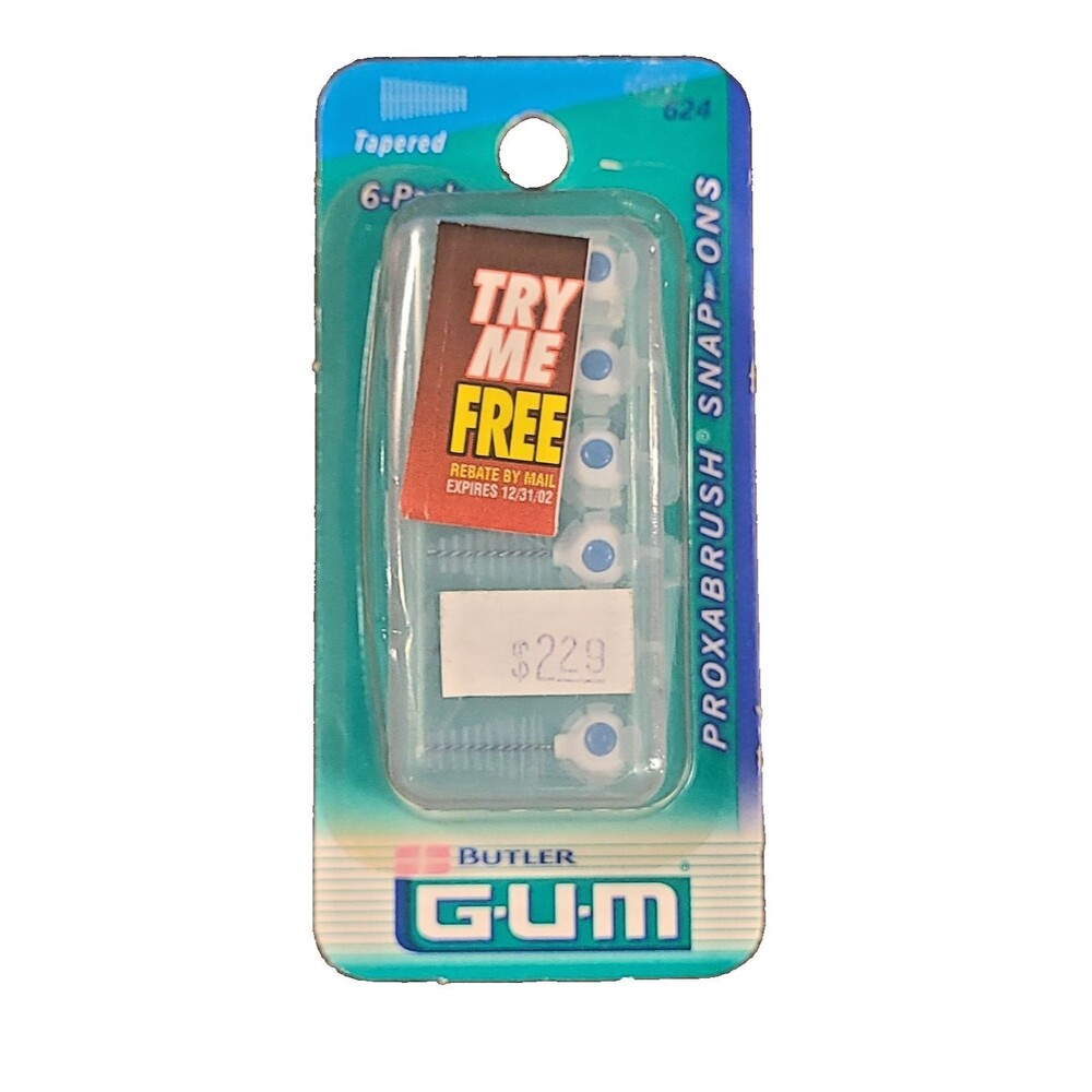 GUM Proxabrush  Snap Ons 6 Refills 624 TAPERED in Plastic Case Multiple Avail